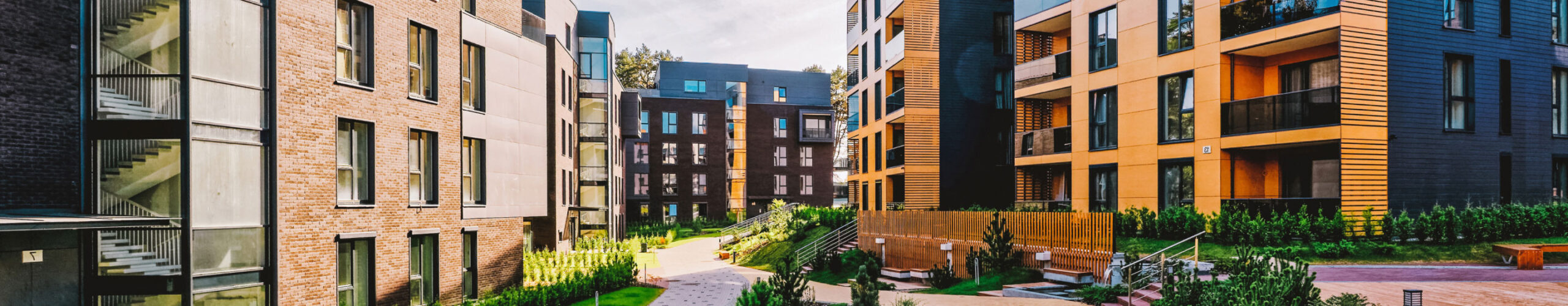 View of residential apartment building complex