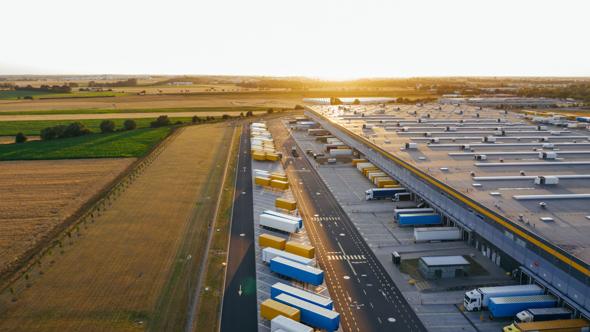 Aerial view of distribution center