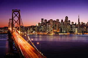 San Francisco skyline at sunset