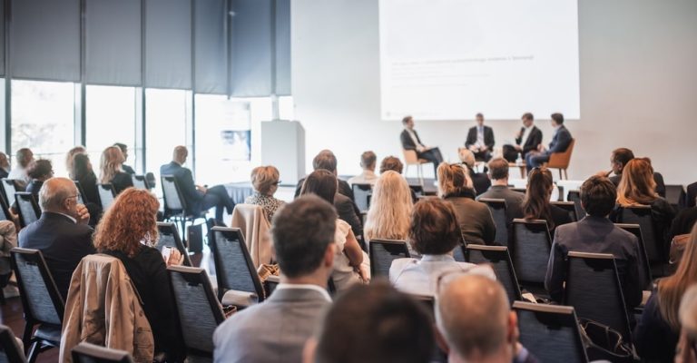 Group of people at investor day presentation