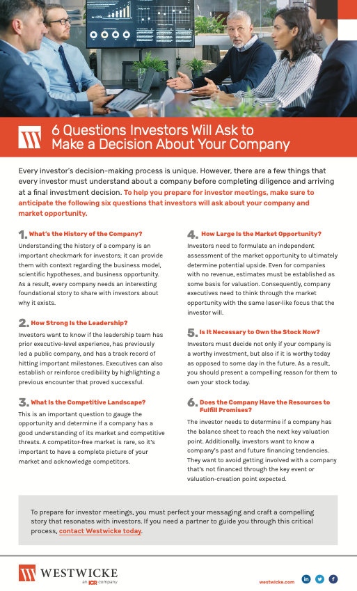 Checklist-6 Questions Investors Will Ask to Make a Decision About Your Company 