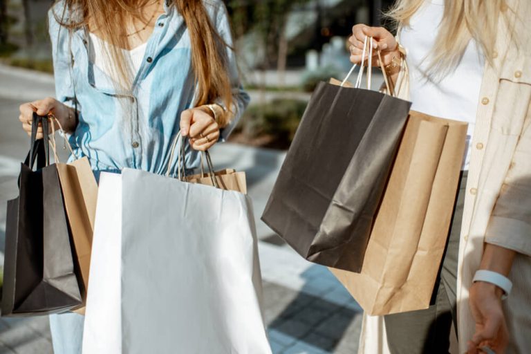 Women holding shopping bags