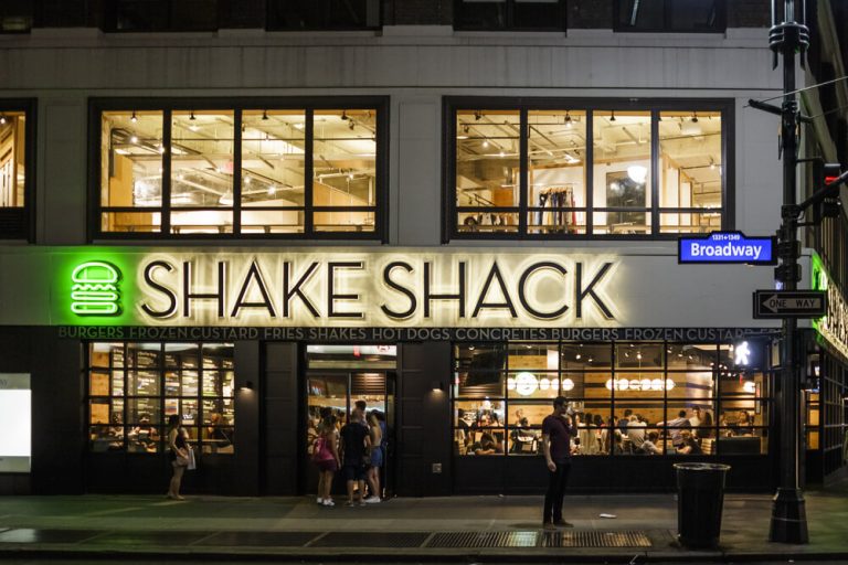 Shake shack storefront in on city street