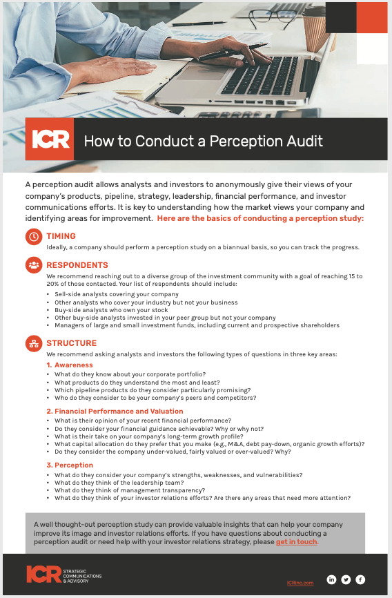 ICR Perception Audit Checklist