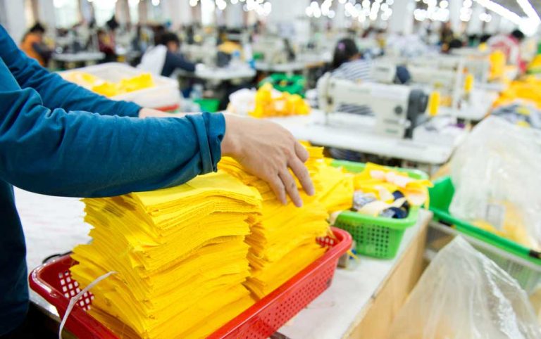 industrial size clothing factory in Asia