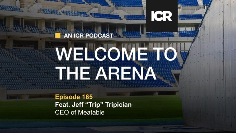 Graphic announcing guest Jeff "Trip" Tripician on the Welcome To The Arena podcast.