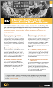 ICR Checklist: Investor Questions