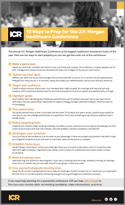 ICR Checklist: 10 Ways JP Morgan Healthcare