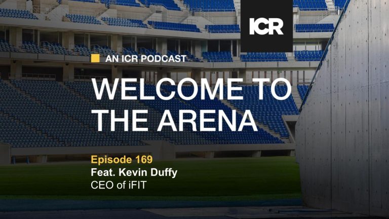 Graphic announcing guest Kevin Duffy on the Welcome To The Arena podcast.