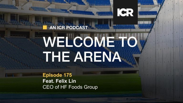 Graphic announcing guest Felix Lin on the Welcome To The Arena podcast.