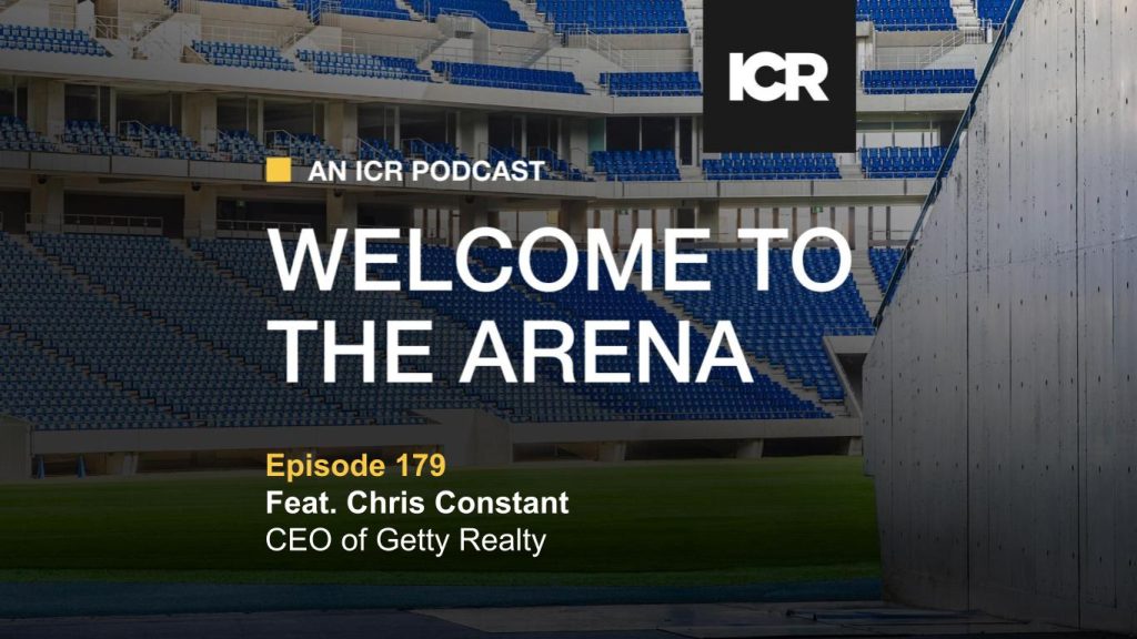 Graphic announcing guest Chris Constant on the Welcome To The Arena podcast.