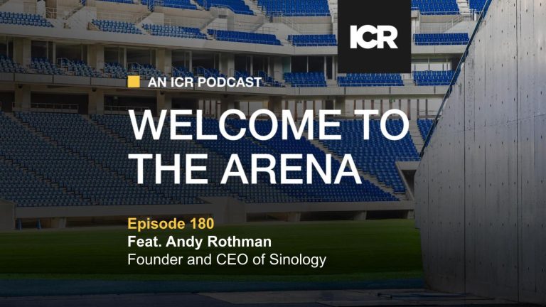 Graphic announcing guest Andy Rothman on the Welcome To The Arena podcast.