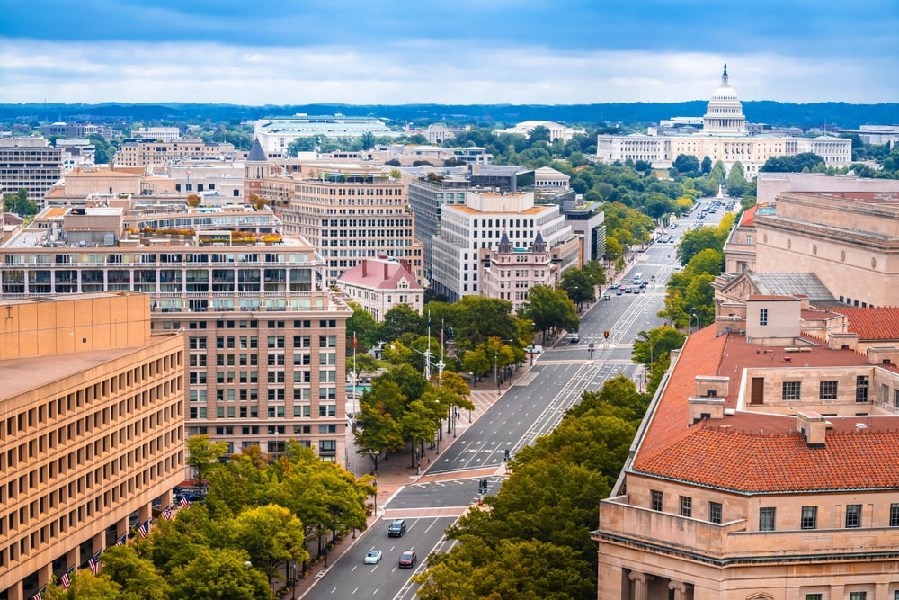 Aerial view of Washington, D.C.