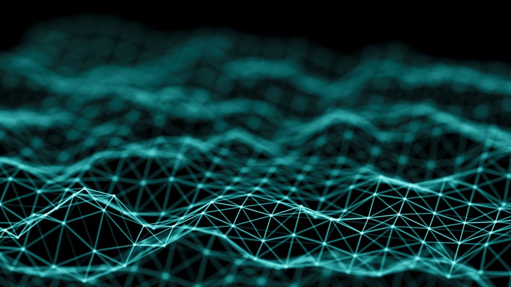 Data technology abstract background with connecting dots and lines