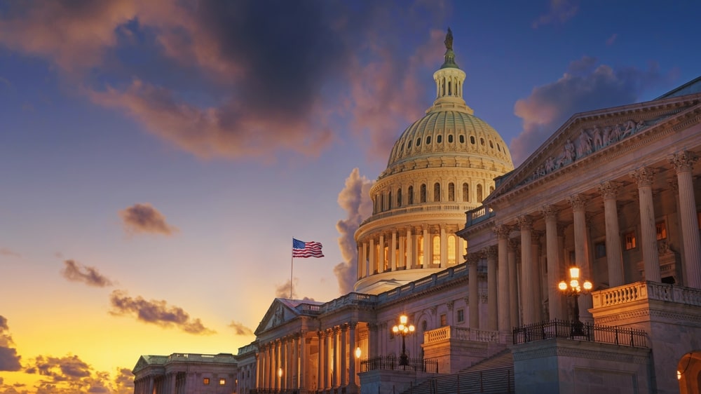 Washington DC Capitol Building at Sunset