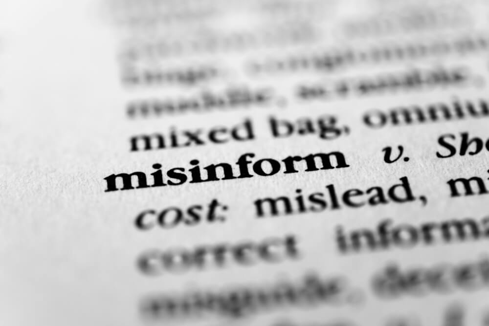 dictionary page focus on misinform to describe misinformation